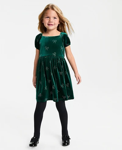 Blueberi Boulevard Girls 2T-6X Short-Sleeve Stretch Velvet Dress