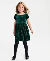 Blueberi Boulevard Girls 2T-6X Short-Sleeve Stretch Velvet Dress