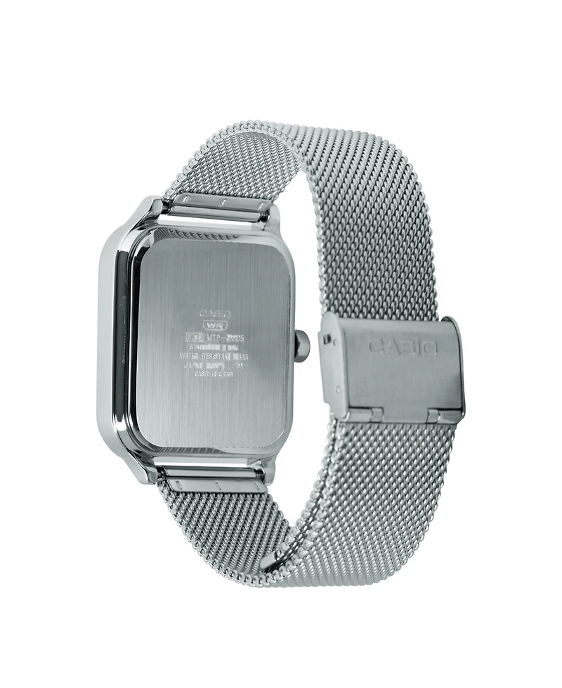 Casio Men's Silver-Tone Stainless Steel Watch, 34mm