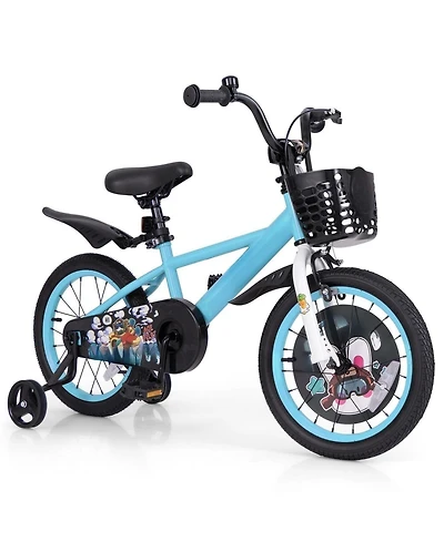 16 Inch Kids Bike with Adjustable Handlebar and Saddle for Ages 4–8, Blue