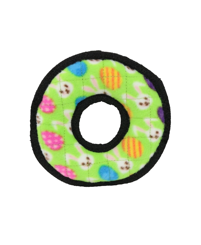 Tuffy Holiday Jr Ring Egg 2 Pack , Durable Plush Squeaky Dog Toy
