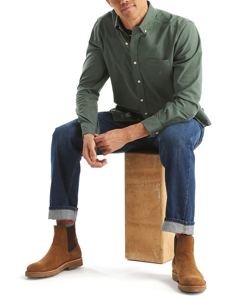 Nautica Men's Solid Long Sleeve Oxford Shirt
