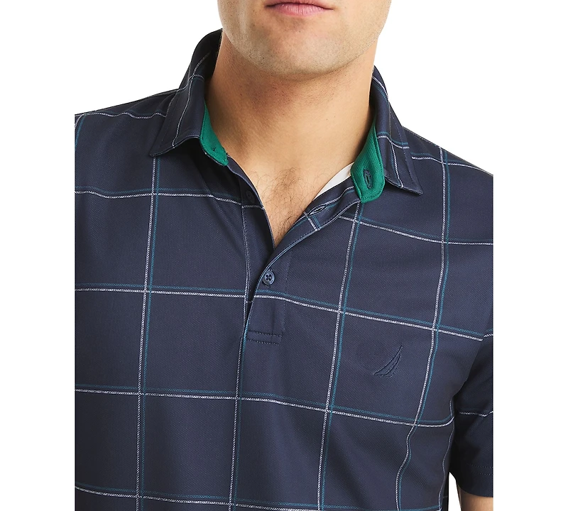 Nautica Men's Short Sleeve Windowpane Golf Polo Shirt