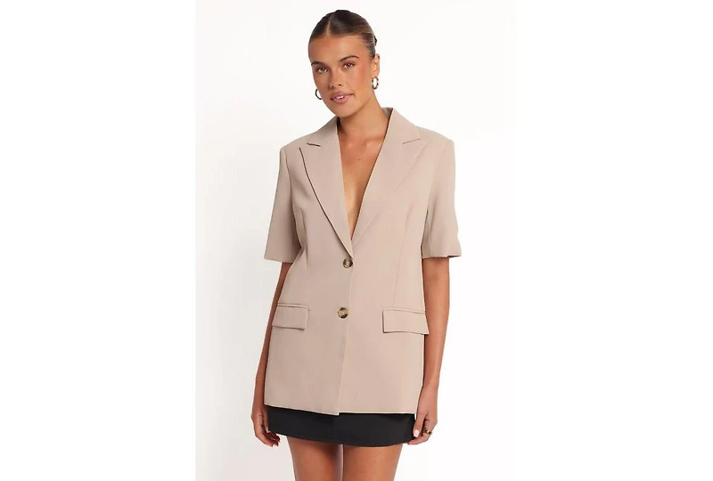 Petal and Pup Women's Nora Short Sleeve Blazer - Beige