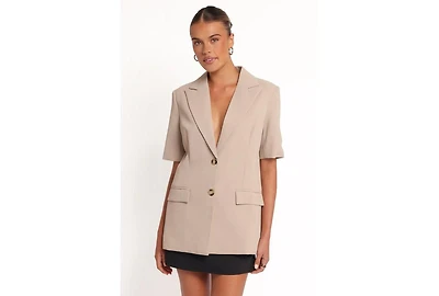 Petal and Pup Women's Nora Short Sleeve Blazer - Beige