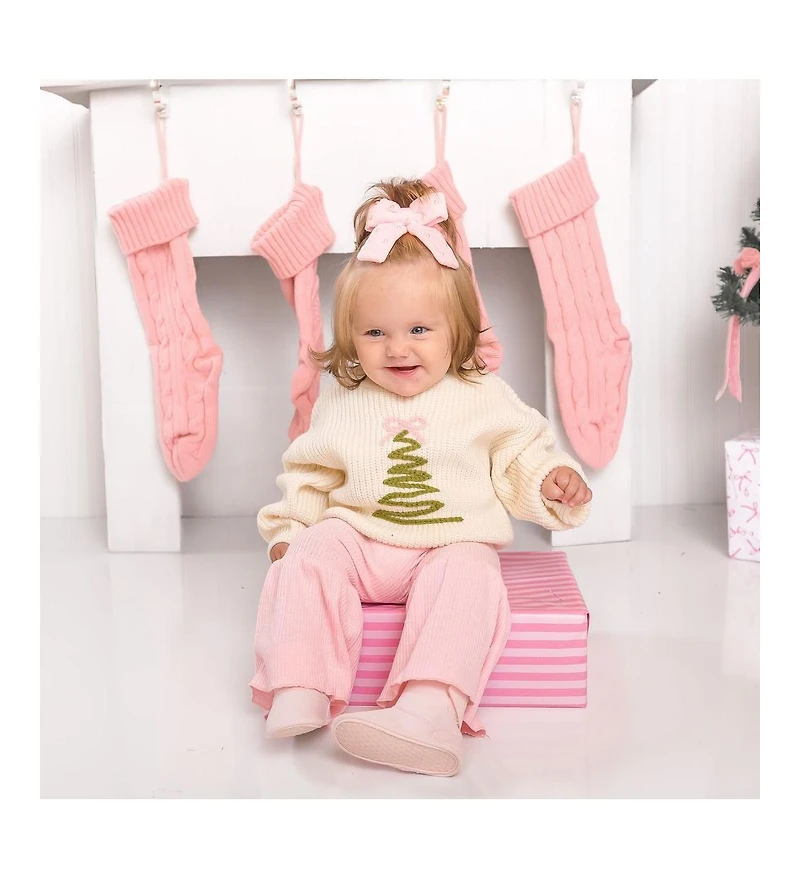 Sweet Wink Baby Girls Coquette Christmas Tree Knit Sweater