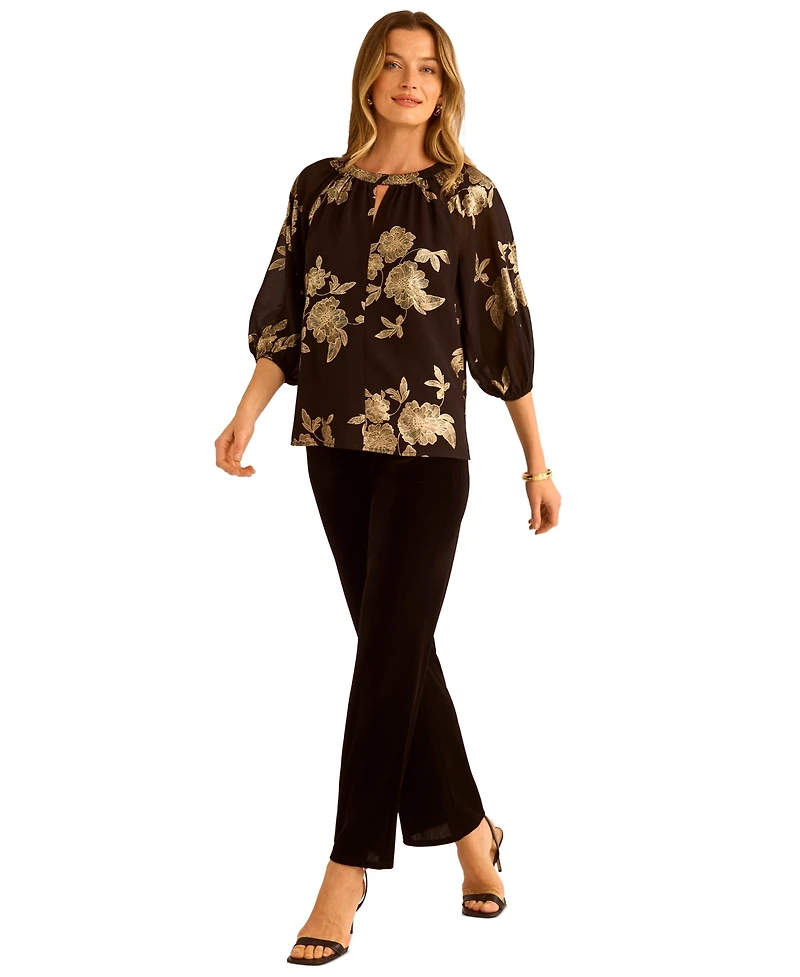 Sam & Jess Women's Velvet Straight-Leg Pull-On Pants