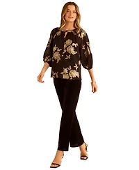 Sam & Jess Women's Velvet Straight-Leg Pull-On Pants