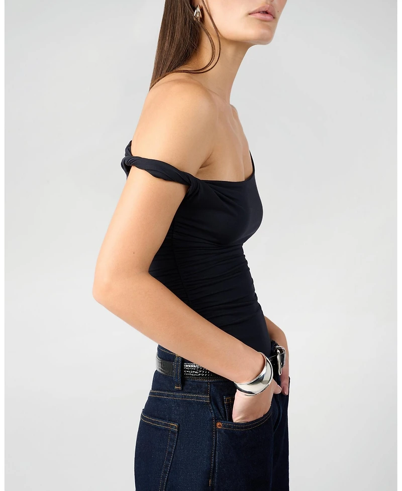 WeWoreWhat Women's Twisted Off The Shoulder Top