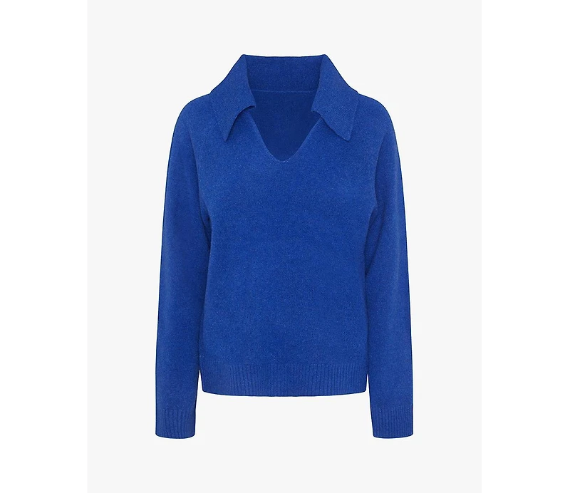 WeWoreWhat Women's Collar V Neck Sweater