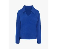WeWoreWhat Women's Collar V Neck Sweater