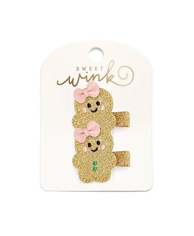 Sweet Wink Girls Gingerbread Christmas 2 Piece Clip Set
