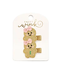 Sweet Wink Girls Gingerbread Christmas 2 Piece Clip Set