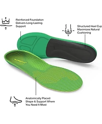 Superfeet Men's Run Support High Arch (V2) Insoles - Trim-to-Fit Carbon Fiber Orthotic Shoe Inserts for Running Shoes - 13.5-15 Men