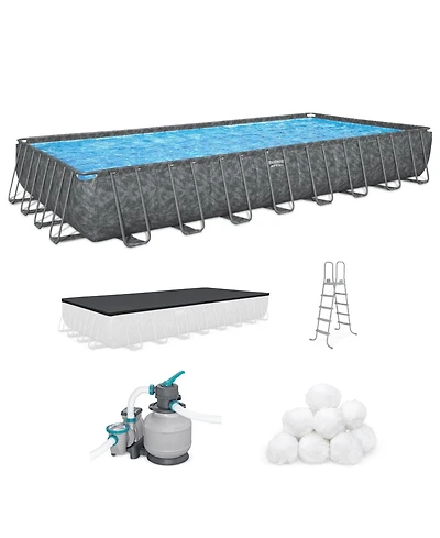 Bestway Apx 365 31'4" x 16' x 52" Rectangular Above Ground Swimming Pool Set