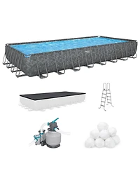 Bestway Apx 365 31'4" x 16' x 52" Rectangular Above Ground Swimming Pool Set