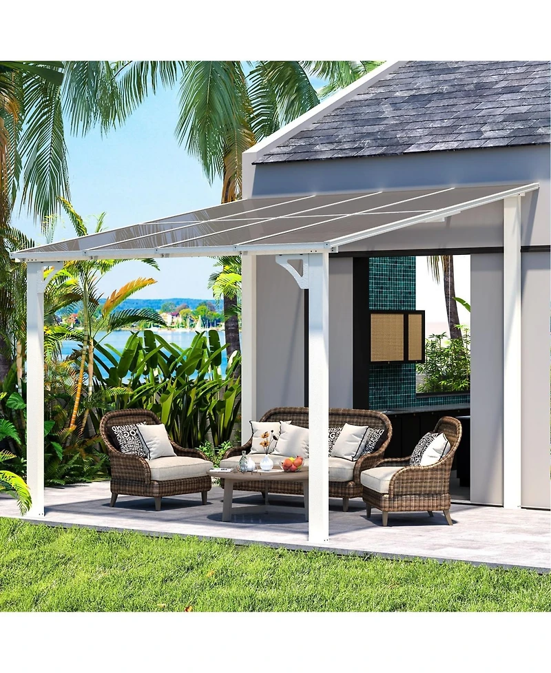 Aecojoy 8'x8' Wall Mounted Gazebos Pergola