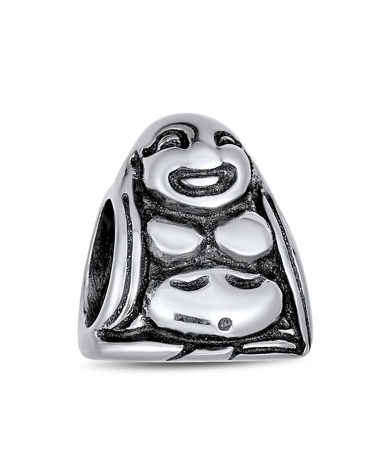 Bling Jewelry Set of 2 Live Laugh Love Mantra & Asian Laughing Buddha Charm Bead Sterling Silver