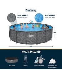 Bestway Apx 365 16' x 48" Round Above Ground Swimming Pool Set w/ Pump & Ladder