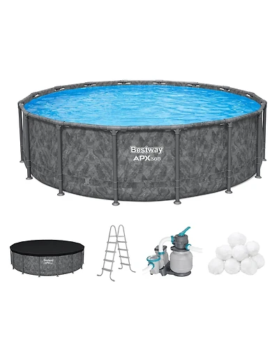 Bestway Apx 365 16' x 48" Round Above Ground Swimming Pool Set w/ Pump & Ladder