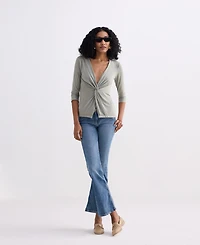 Reistor Women's Twist Front Knit Shirt Light Olive