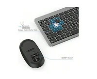 Wireless Keyboard And Mouse Combo-Full Size Slim Thin Wireless Keyboard Mouse With Numeric Keypad 2.4g Stable Connection Adjustable Dpi (Grey)