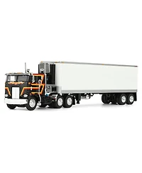 First Gear Dcp 1/64 Black Peterbilt 352 Coe 86in Sleeper Cab with White 40ft Vintage ThermoKing Reefer Trailer