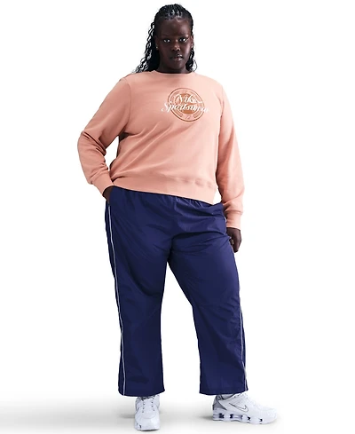Nike Plus Size Sportswear Club Fleece Graphic Crew-Neck Sweatshirt