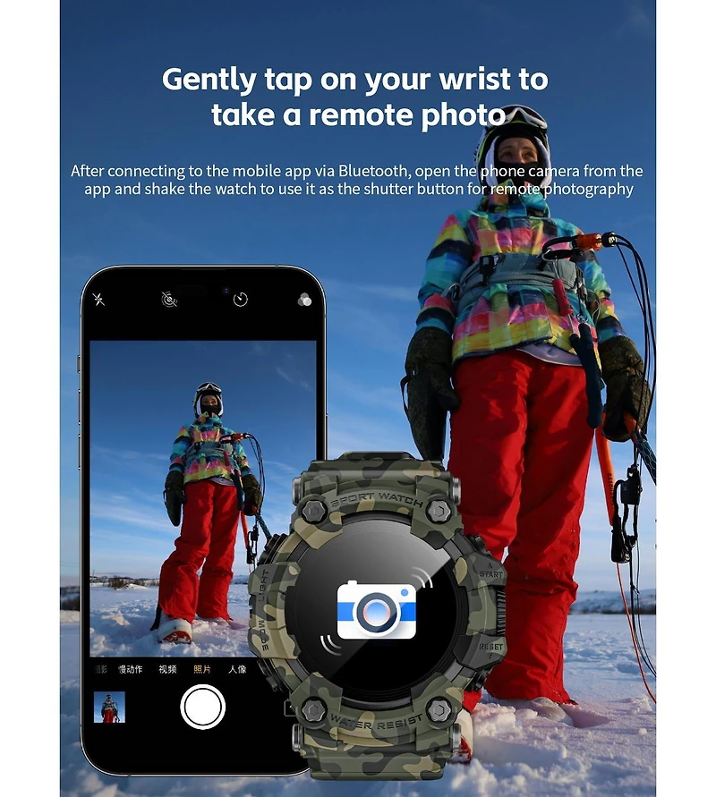 Ruxing smart Outdoor Adventure Waterproof Smart watch with Bluetooth Calling and Compass