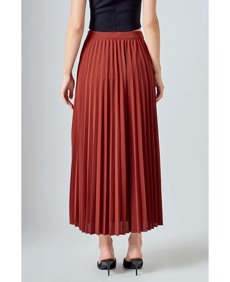 endless rose Women's Pleated Maxi Skirt