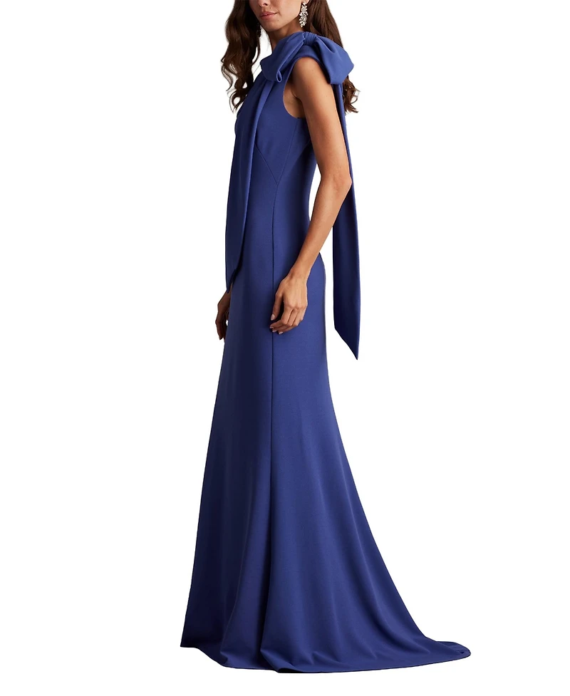 Tadashi Shoji Women's Cassia Bow-Shoulder Crepe Gown