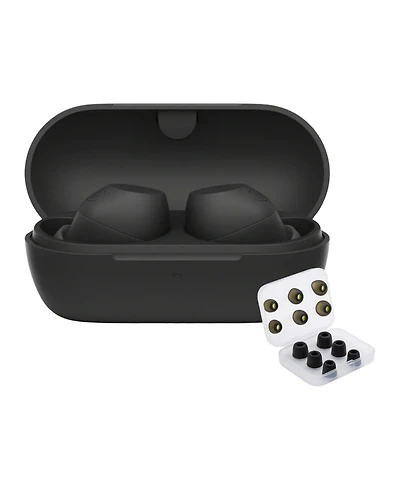 Sony Wireless Noise-Cancelling Earbuds (Black) Bundle with Ear Tips (2 Items)