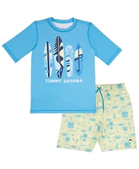 Tommy Bahama Boys Rash Guard and Swim Trunks 2-Piece Swimsuit Set
