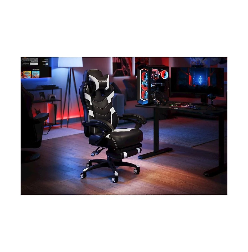 Respawn Gaming Chairs For Adults With Headrest Pillow - White