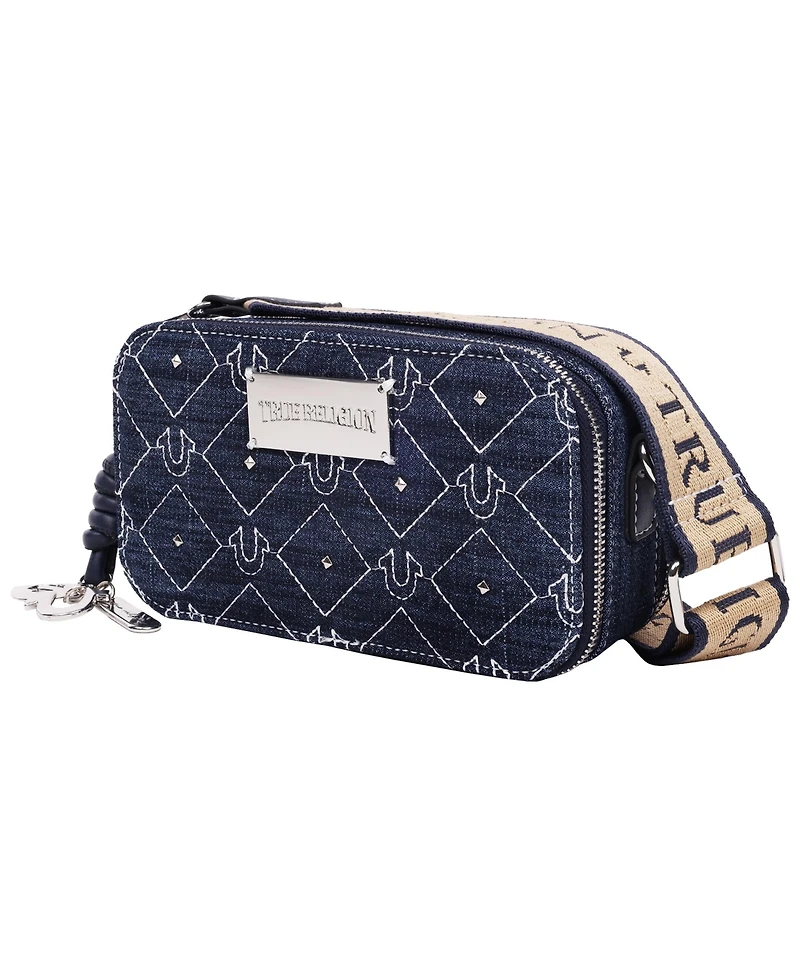 True Religion Studded Denim Camera Bag