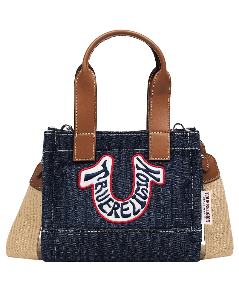 True Religion Retro Horseshoe Denim Mini Tote