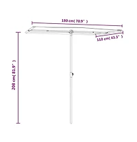 Garden Parasol Azure blue 100% polyester, aluminum Large