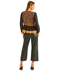 Vince Camuto Women's Crewneck Button-Down Top