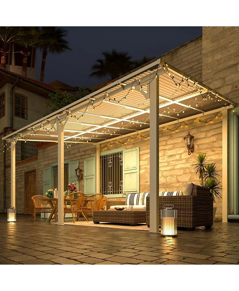 Aecojoy 20'x12' Wall Mounted Gazebos Pergola
