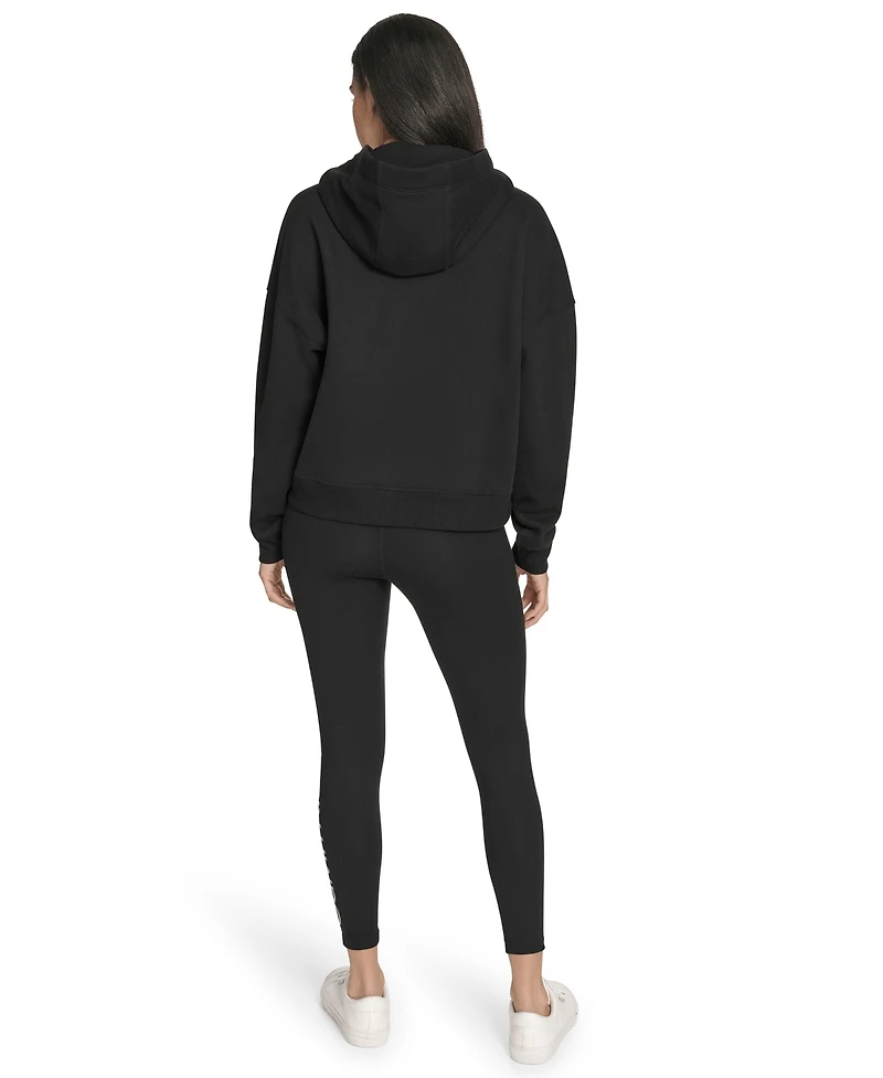Calvin Klein Women's Performance Metallic Outline Logo Fleece Hoodie