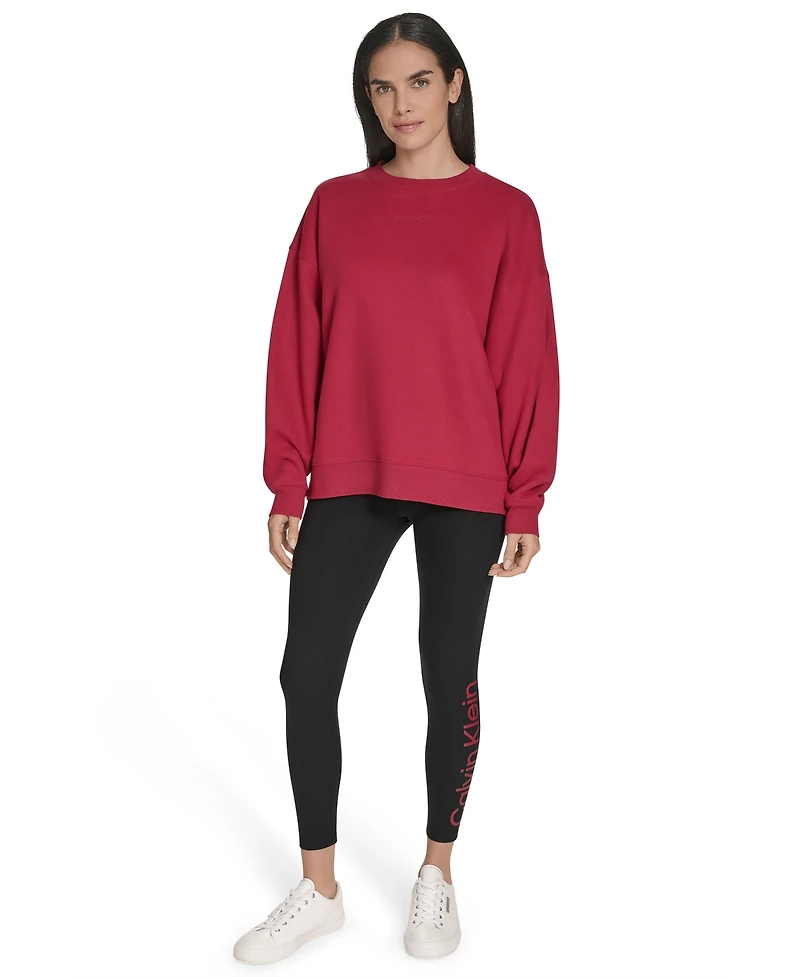 Calvin Klein Women's Performance Crew Neck Oversized Sweatshirt