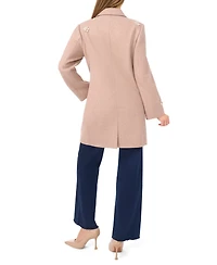 CeCe Women's Peak Lapel Single Breasted Long Sleeve Coat