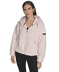 Calvin Klein Women's Performance Oversized Hooded Sherpa Jacket