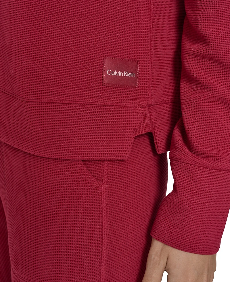 Calvin Klein Performance Women's Waffle-Knit Pullover Hoodie