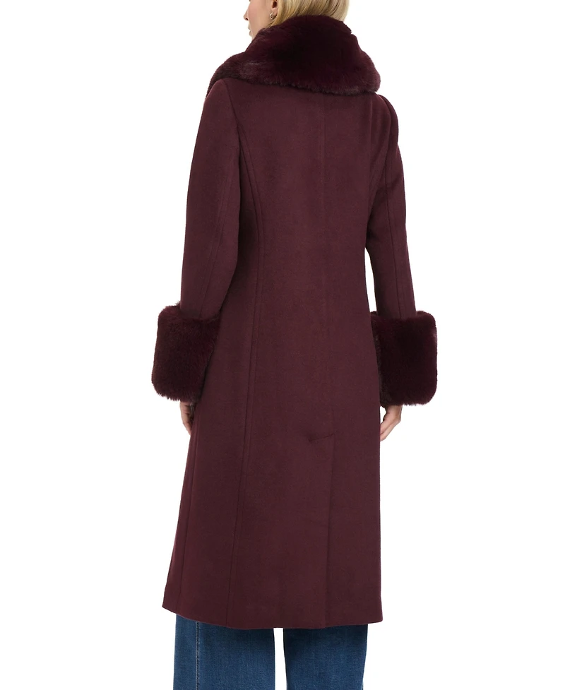 Vince Camuto Women's Single-Breasted Maxi Coat W/ Detachable Faux Fur