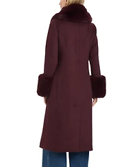 Vince Camuto Women's Single-Breasted Maxi Coat W/ Detachable Faux Fur