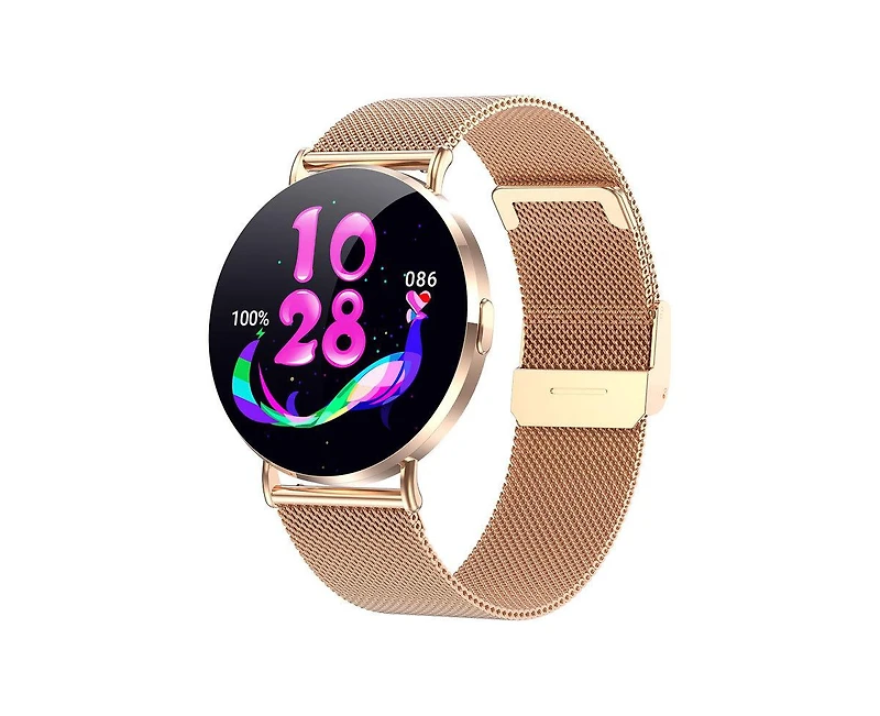 Ruxing Smart 1.32'' Full Touch Screen Smart Watch for Women Bluetooth call, Health Monitoring, Sports multifunctional -Gold