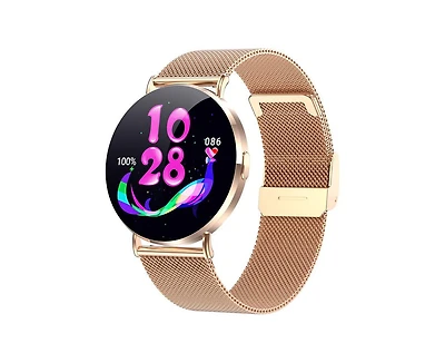 Ruxing Smart 1.32'' Full Touch Screen Smart Watch for Women Bluetooth call, Health Monitoring, Sports multifunctional -Gold