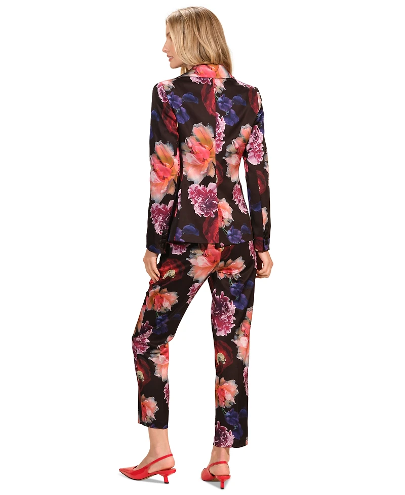 Isaac Mizrahi Women's Satin Tuxedo Long Sleeves Jacket