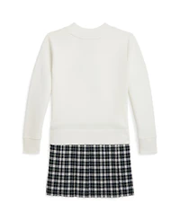 Polo Ralph Lauren Girls 2T-6X Letterman Long Sleeves Sweatshirt Dress